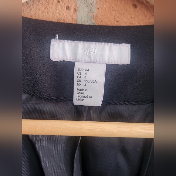 💜 Cropped Blazer Draped Open Front size 4 H&M - Picture 2 of 6